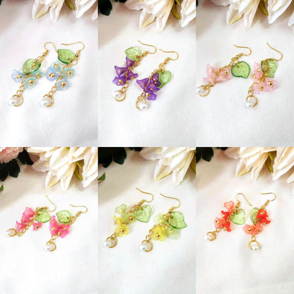 Flower Bead & Pearl Earring