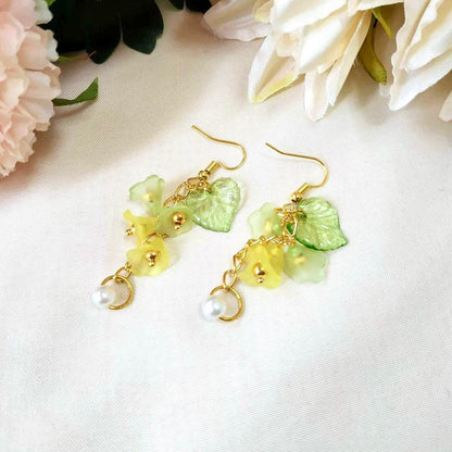 Flower Bead & Pearl Earring