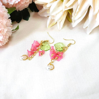 Flower Bead & Pearl Earring